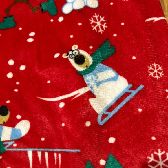 Christmas Fleece Pajama Pants Red Soft Moose Polar Bear Lounge Holiday Small - Picture 7 of 11